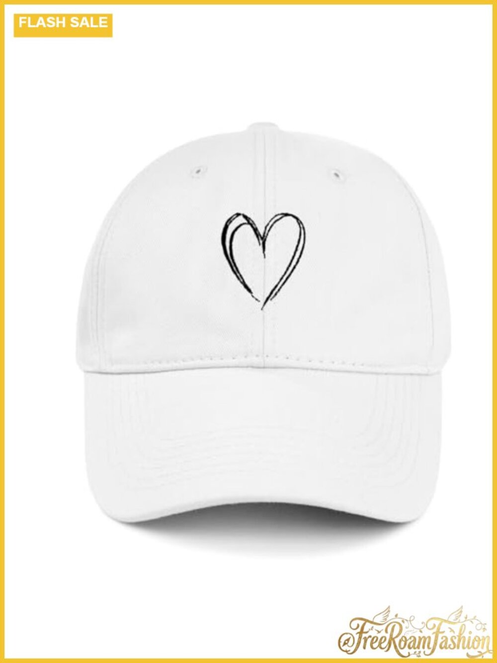 Heart Embroidered Baseball Cap Cotton Dad Hat Adjustable Sun Protection